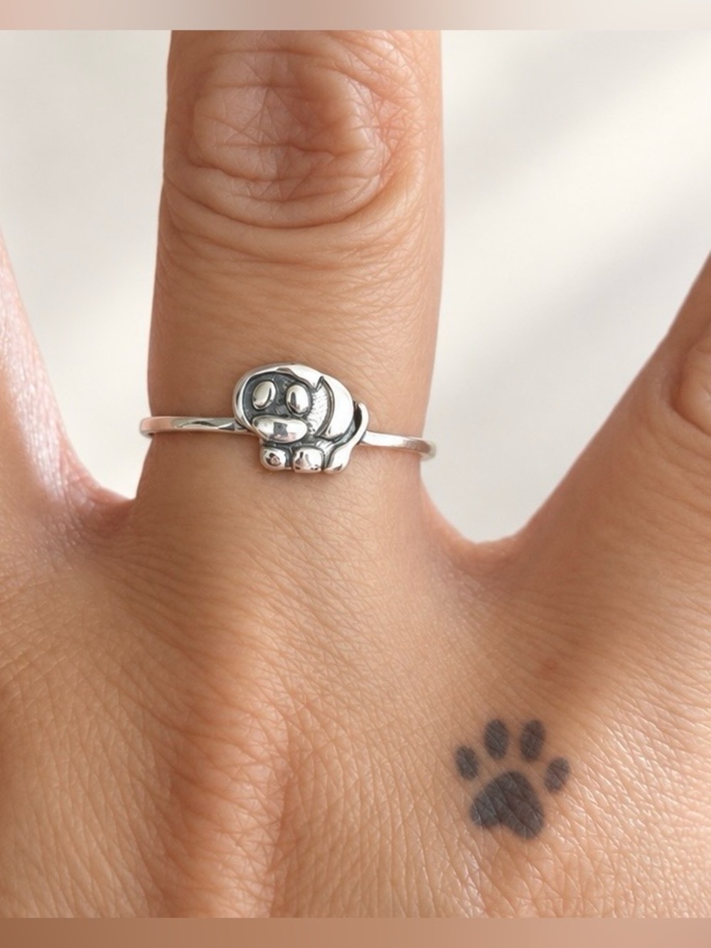 Sterling silver dog ring size 8 and 9